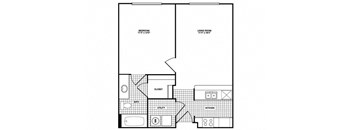A34 - 1 bed bath - 603 sq ft - floorplan layout