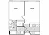 A34 - 1 bed bath - 603 sq ft - floorplan layout