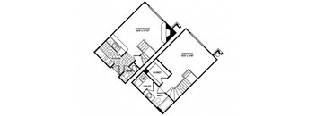 T21 - 1 bed 1 bath - 802 sq ft - floorplan layout