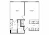 A33 - 1 bed 1 bath - 579 sq ft - floorplan layout
