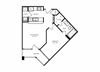 A4 - 1 bed 1 bath - 559 sq ft - floorplan layout