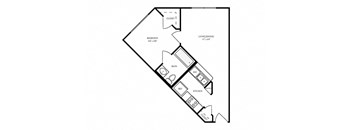 A6 - 1 Bed 1 Bath - 484 sq ft - floorplan layout