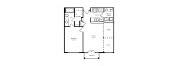 A8 - 1 bed 1 bath- 790 sq ft - floorplan layout
