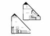 T1 - 1 bed 1 bath - 871 sq ft - floorplan layout