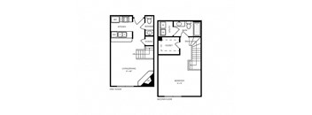 T24 - 1 bed 1 bath - 835 sq ft - floorplan layout