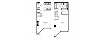 T25 - 1 bed 1 bath - 958 sq ft - floorplan layout