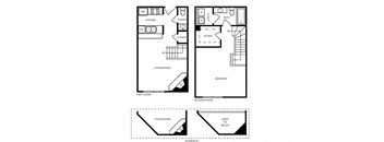 T4 - 1 bed 1 bath - 847 sq ft - floorplan layout