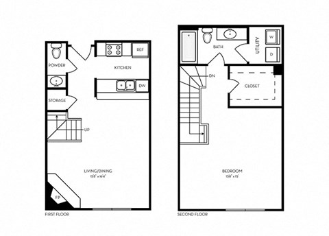 T5 - 1 bed 1 bath - 871 sq ft ft - floorplan layout