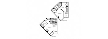 T9 - 1 bed 1 bath - 1170 sq ft - floorplan layout