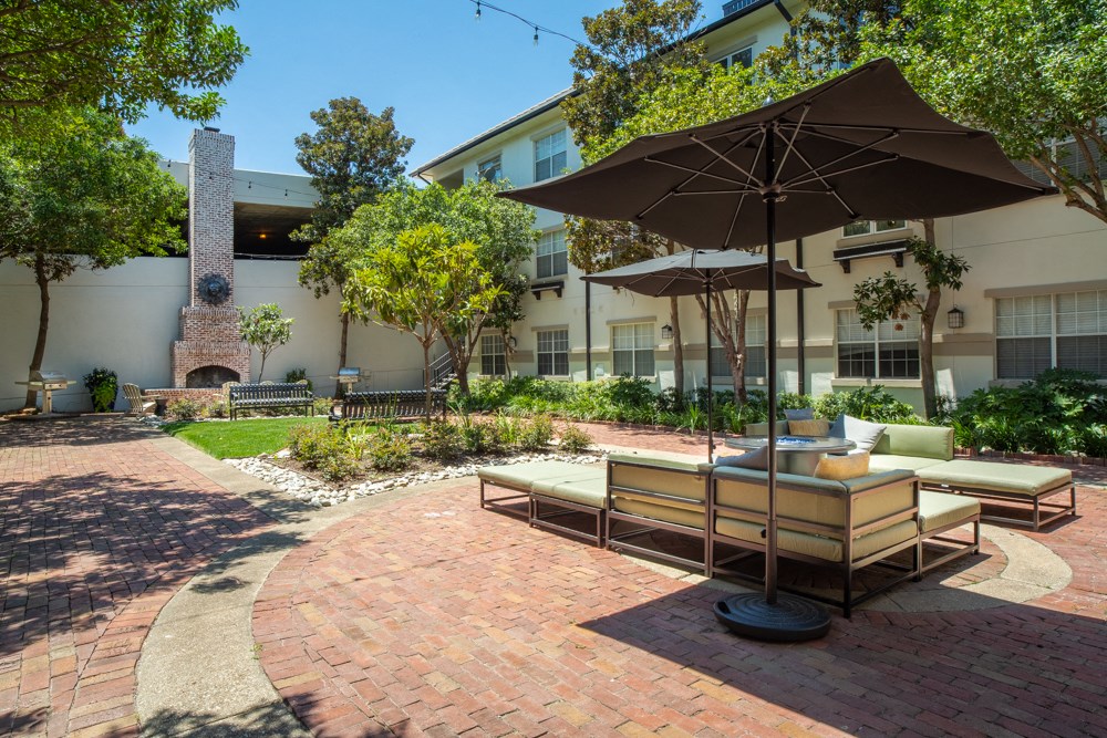 Outdoor furniture with umbrella