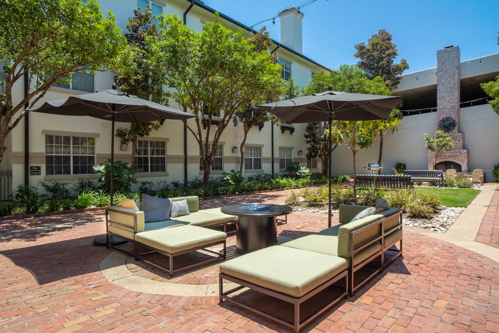 Outdoor furniture with umbrella