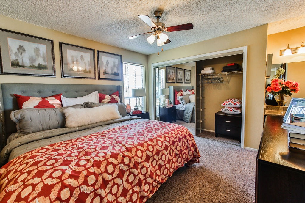 apartment bedroom  at Oaks at Greenview, Houston, Texas