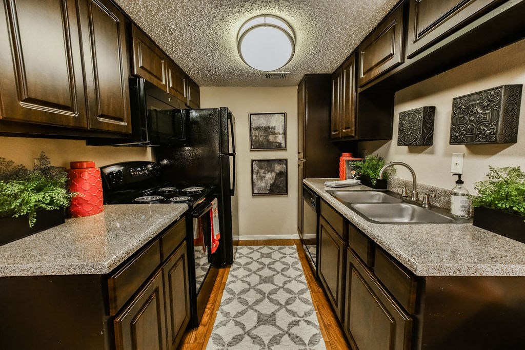 interior kitchen at Oaks at Greenview, Texas