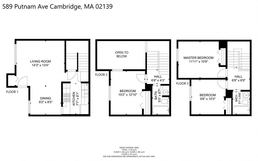 589 Putnam Floor Plan 3 Bedroom Floor Plan