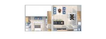 1 Bed | 1.5 Bath Loft - Building One