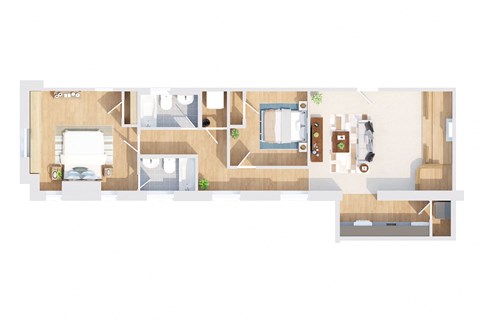 a floor plan of a house with a bedroom and a bathroom