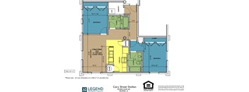 A floor plan for a property with two bedrooms and a bathroom.