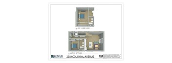 A floor plan for a property at 2219 Colonial Avenue shows two unit layouts.