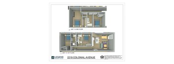 Two images of apartment layouts for 2219 Colonial Avenue.