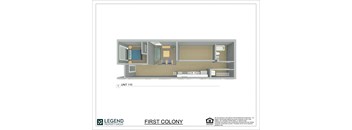 A floor plan of a property layout by Legend Property Group.