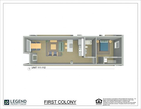A floor plan for a property by Legend Property Group.