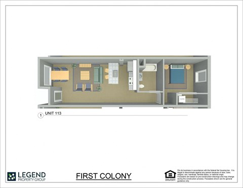 A floor plan of a property by Legend Property Group.
