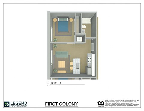 A floor plan for a property by Legend Property Group.