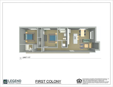 A floor plan for a property by Legend Property Group.