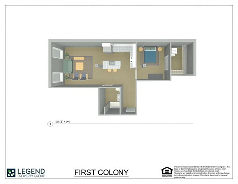 A floor plan for a property by Legend Property Group.