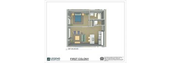 A floor plan for a property at Legend Property Group.