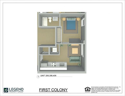 A floor plan for a property by Legend Property Group.