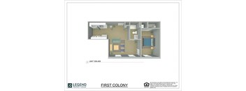 A floor plan of a property from Legend Property Group.