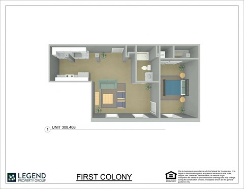 A floor plan of a property from Legend Property Group.