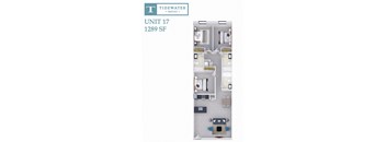 A diagram of a floor plan for Tidewater Square Unit 17, 1289 SF.