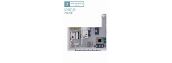 A diagram of a Tidewater Square unit 20 apartment at 716 SF.