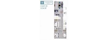 A floor plan of a Tidewater Square unit shows a layout with a light well.