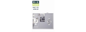 A floor plan of a B+G Place apartment unit.
