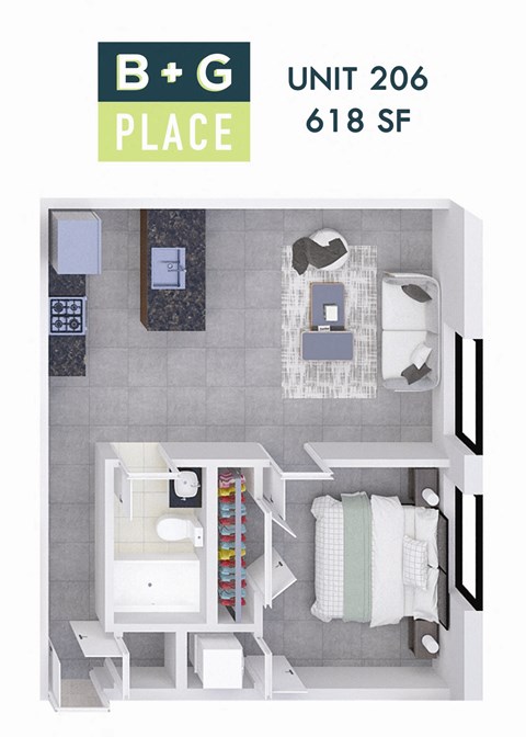 A small room with a bed, desk, and chair.