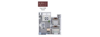 Kirn on high st floor plan of unit 208.