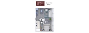 Kirn on high street floor plan of unit 304.