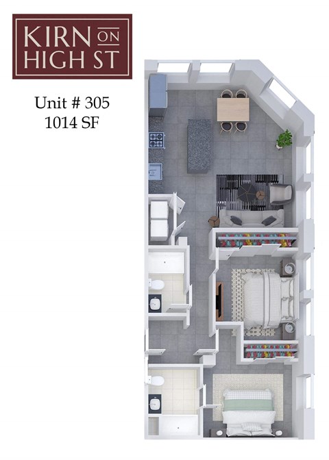 Kirn on high street apartment floor plan.