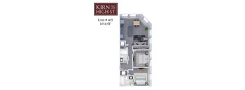 Kirn on high street floor plan of apartment 405.