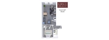 Kirn on high st floor plan for unit #407.