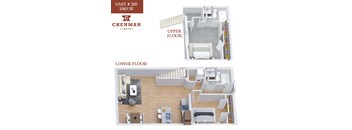A Chenman LDFTS unit with a lower and upper floor plan.
