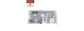 A 3D floor plan of a Chenman LDFTs unit.