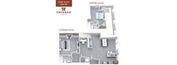 A Chenman LDFTs apartment layout with a bathroom and kitchen.