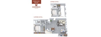 A Chenman LDFTs apartment layout with two levels.