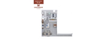 A floor plan of a Chenman loft apartment.