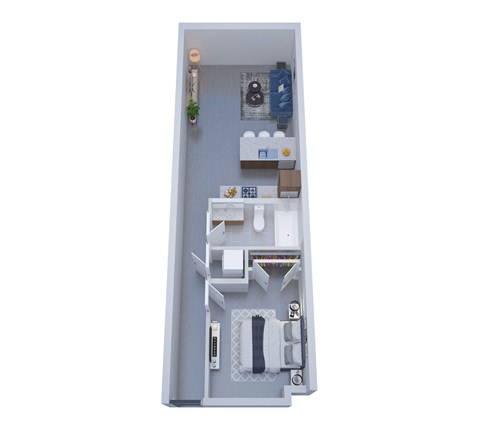 A dollhouse living room with furniture and decorations.