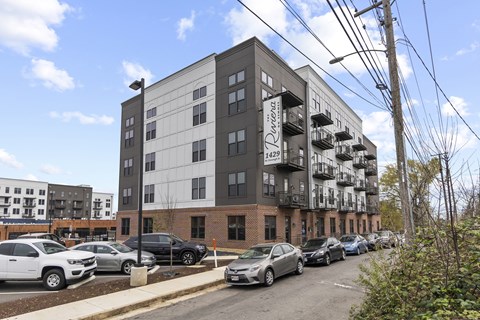 A grey building with the number 1429 on it.